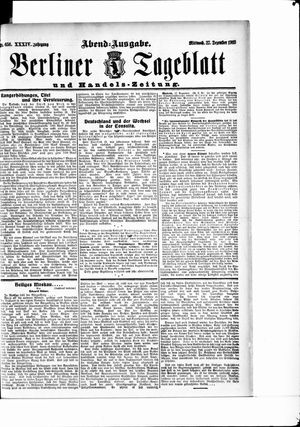 Berliner Tageblatt und Handels-Zeitung vom 27.12.1905
