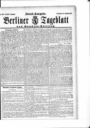 Berliner Tageblatt und Handels-Zeitung vom 30.12.1905