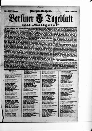 Berliner Tageblatt und Handels-Zeitung vom 01.01.1906