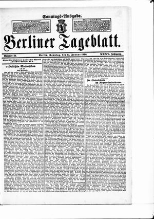 Berliner Tageblatt und Handels-Zeitung on Jan 14, 1906
