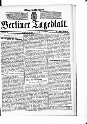 Berliner Tageblatt und Handels-Zeitung on Jan 26, 1906