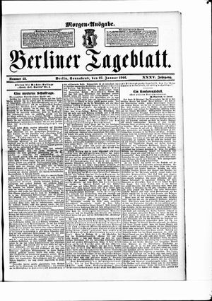 Berliner Tageblatt und Handels-Zeitung on Jan 27, 1906