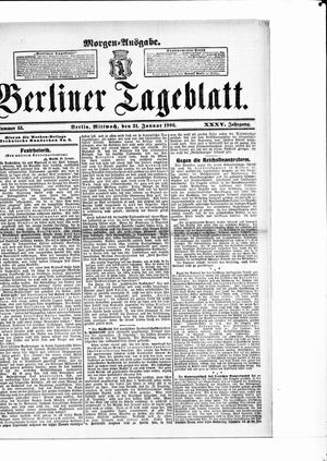 Berliner Tageblatt und Handels-Zeitung on Jan 31, 1906