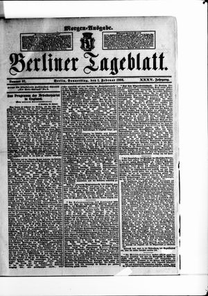 Berliner Tageblatt und Handels-Zeitung vom 01.02.1906