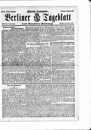 Berliner Tageblatt und Handels-Zeitung vom 06.02.1906