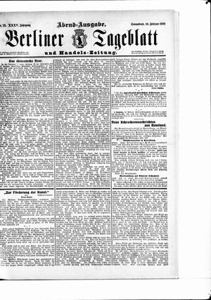 Berliner Tageblatt und Handels-Zeitung on Feb 10, 1906
