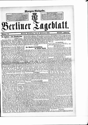 Berliner Tageblatt und Handels-Zeitung vom 13.02.1906