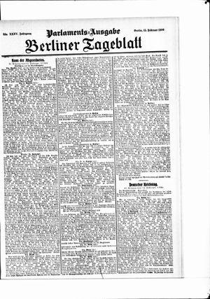 Berliner Tageblatt und Handels-Zeitung vom 15.02.1906