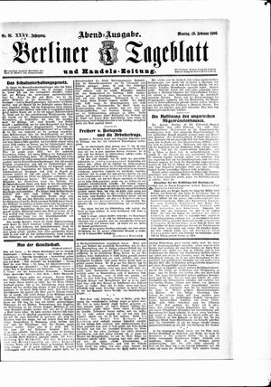 Berliner Tageblatt und Handels-Zeitung vom 19.02.1906