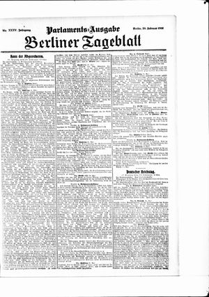 Berliner Tageblatt und Handels-Zeitung vom 20.02.1906
