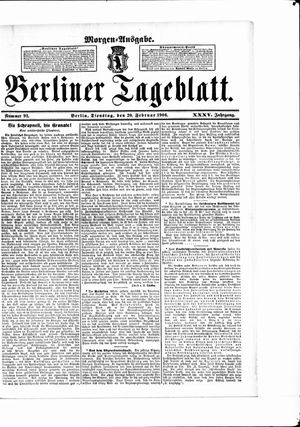 Berliner Tageblatt und Handels-Zeitung on Feb 20, 1906