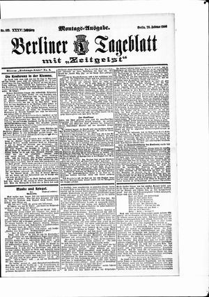 Berliner Tageblatt und Handels-Zeitung vom 26.02.1906