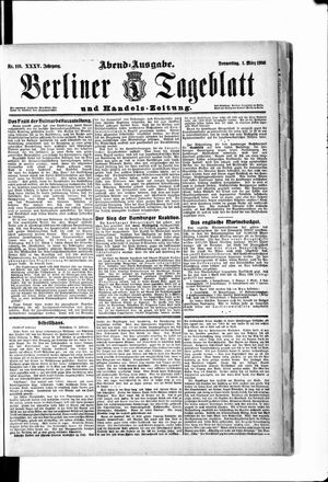 Berliner Tageblatt und Handels-Zeitung on Mar 1, 1906