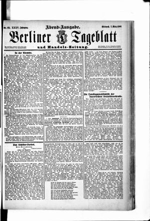 Berliner Tageblatt und Handels-Zeitung on Mar 7, 1906