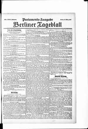 Berliner Tageblatt und Handels-Zeitung vom 10.03.1906