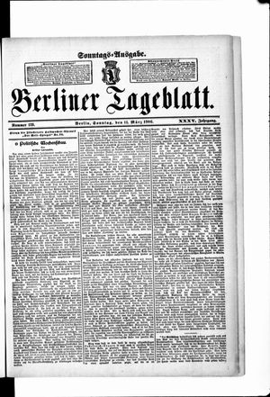 Berliner Tageblatt und Handels-Zeitung vom 11.03.1906