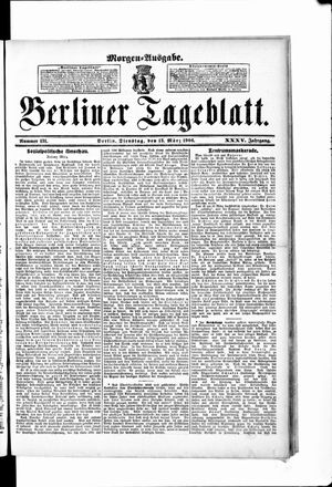 Berliner Tageblatt und Handels-Zeitung vom 13.03.1906