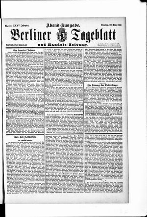 Berliner Tageblatt und Handels-Zeitung vom 20.03.1906