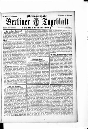 Berliner Tageblatt und Handels-Zeitung on Mar 22, 1906