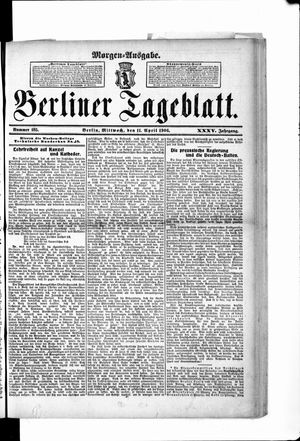 Berliner Tageblatt und Handels-Zeitung vom 11.04.1906