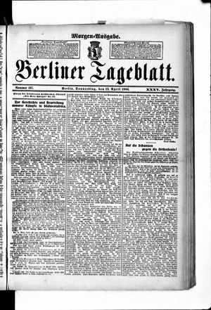 Berliner Tageblatt und Handels-Zeitung on Apr 12, 1906