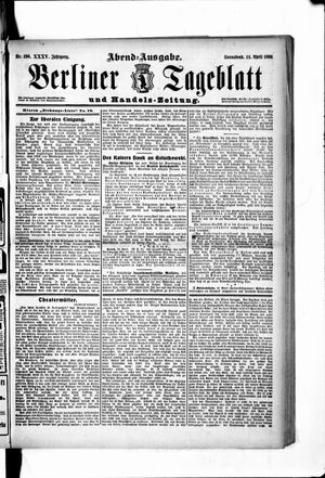 Berliner Tageblatt und Handels-Zeitung vom 14.04.1906