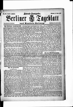 Berliner Tageblatt und Handels-Zeitung vom 18.04.1906