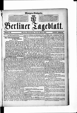 Berliner Tageblatt und Handels-Zeitung vom 19.04.1906