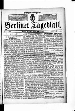 Berliner Tageblatt und Handels-Zeitung vom 20.04.1906