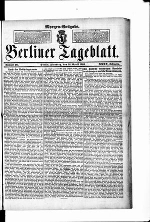 Berliner Tageblatt und Handels-Zeitung vom 24.04.1906