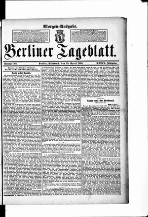 Berliner Tageblatt und Handels-Zeitung on Apr 25, 1906