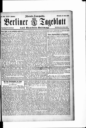 Berliner Tageblatt und Handels-Zeitung vom 25.04.1906