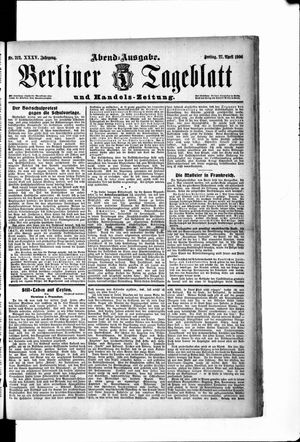 Berliner Tageblatt und Handels-Zeitung vom 27.04.1906