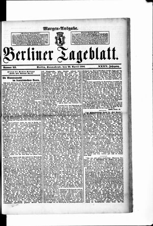 Berliner Tageblatt und Handels-Zeitung vom 28.04.1906