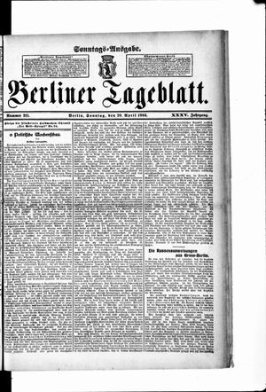 Berliner Tageblatt und Handels-Zeitung vom 29.04.1906