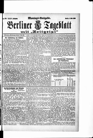 Berliner Tageblatt und Handels-Zeitung vom 07.05.1906