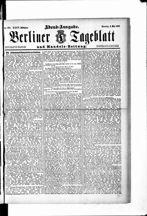 Berliner Tageblatt und Handels-Zeitung vom 08.05.1906