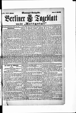 Berliner Tageblatt und Handels-Zeitung on May 21, 1906