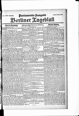 Berliner Tageblatt und Handels-Zeitung vom 22.05.1906