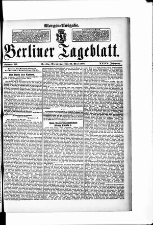 Berliner Tageblatt und Handels-Zeitung vom 22.05.1906