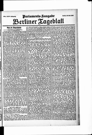 Berliner Tageblatt und Handels-Zeitung on May 29, 1906