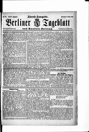 Berliner Tageblatt und Handels-Zeitung vom 30.05.1906