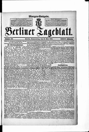 Berliner Tageblatt und Handels-Zeitung vom 31.05.1906