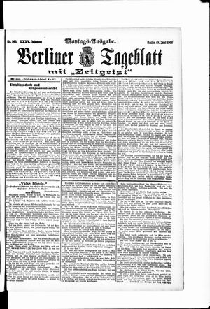 Berliner Tageblatt und Handels-Zeitung vom 18.06.1906