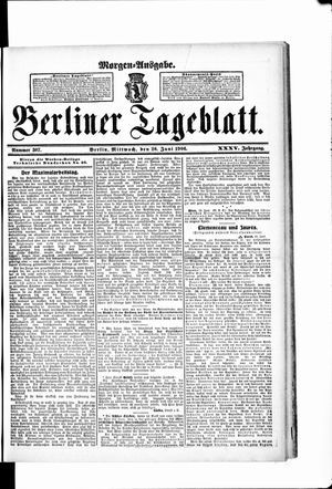 Berliner Tageblatt und Handels-Zeitung vom 20.06.1906