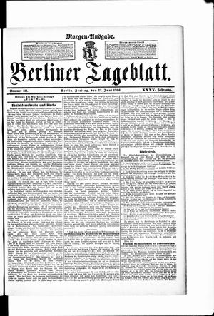 Berliner Tageblatt und Handels-Zeitung vom 22.06.1906