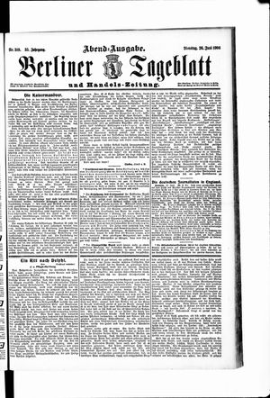 Berliner Tageblatt und Handels-Zeitung vom 26.06.1906