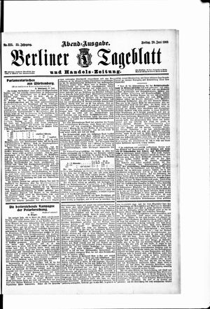 Berliner Tageblatt und Handels-Zeitung on Jun 29, 1906