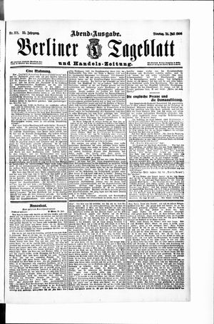 Berliner Tageblatt und Handels-Zeitung vom 24.07.1906