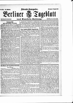 Berliner Tageblatt und Handels-Zeitung vom 08.08.1906